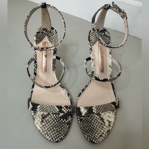 Sophia Webster Snakeskin Strappy Heels – Size 7.5, Ultra Chic Design - Picture 3 of 14